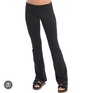 Hard tail roll down cotton low rise Black Flared Yoga Pants legging M